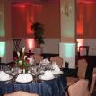 Calla lily and red rose centerpiece
