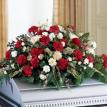 Red and white casket piece
